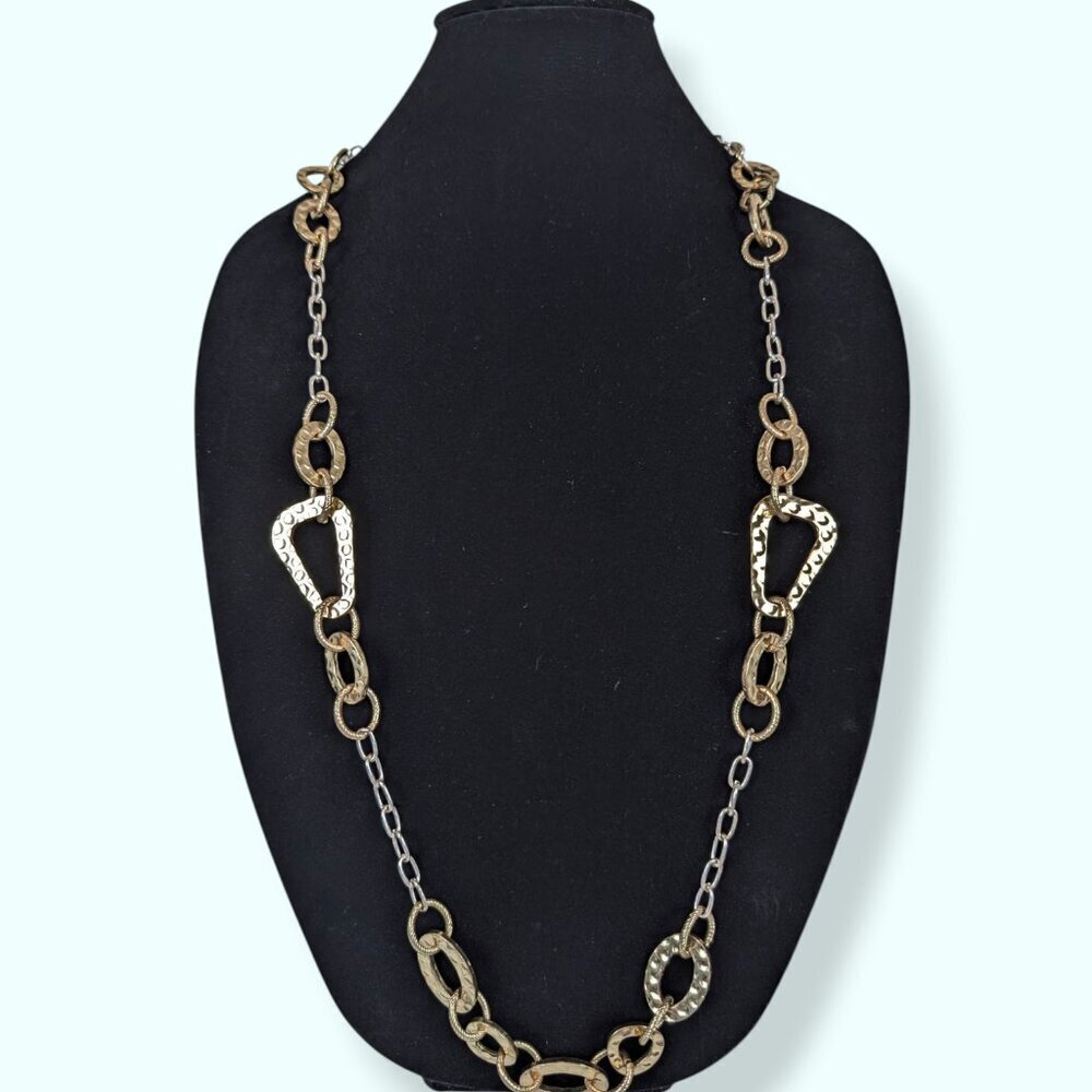Hammered Metal Chain Necklace